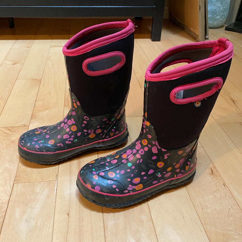 BOGS Girls Snow Rain Boots Size 3 Waterproof